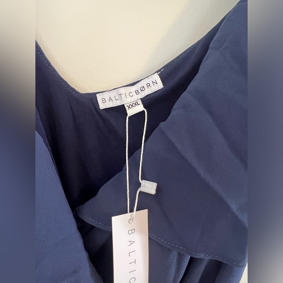 Baltic Born Katya Ruffle Maxi Dress Navy Blue - Picture 2 of 5